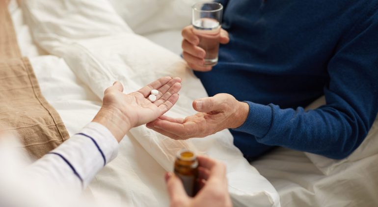 Senior Man Taking Pills treatment for adolescents with depression study